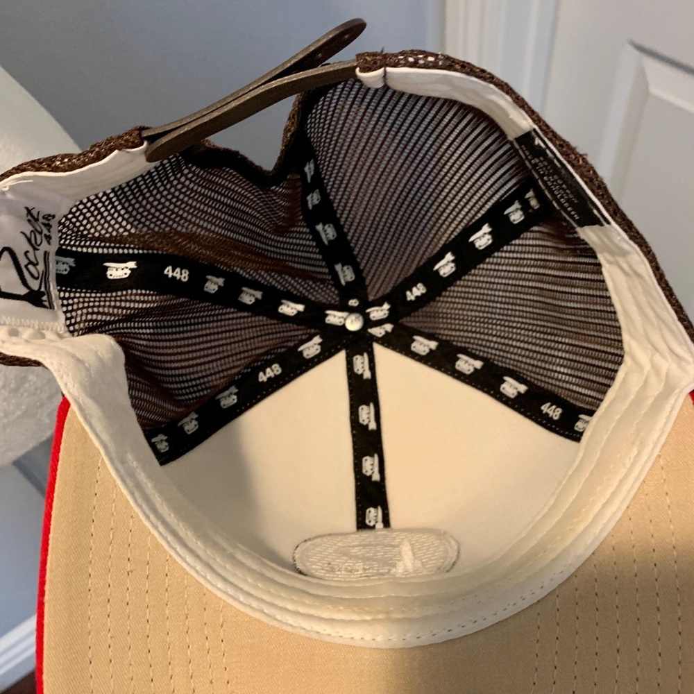 #New #Hat #One size fits all #Brown #Red #White #unisex #Rocket 444 - Picture 5 of 7